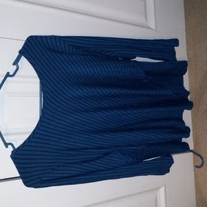 XXL Blue Striped Blouse